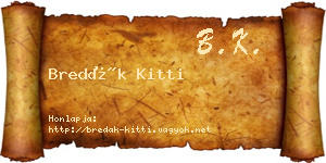 Bredák Kitti névjegykártya